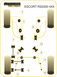 Speed equipment - Powerflex Diagram Ford - Escort MK5,6 RS2000 4X4 1992-96 (PFR19-508BLK)