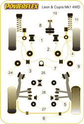 Speed equipment - Powerflex Diagram Seat - Leon MK1 (1999-2005) (PFR3-510BLK)