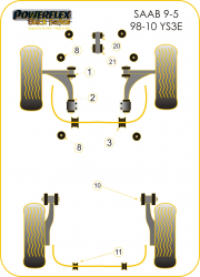 Speed equipment - Powerflex Diagram Saab - 9-5 (1998-2010) YS3E (PFR66-210-17BLK)